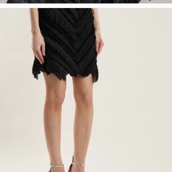 ❌SOLD❌Balmain Fringe Chevron Mini Skirt - Picture 4 of 8